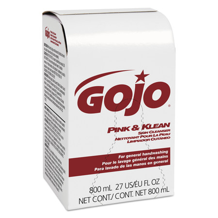 Gojo Pink and Klean Skin Cleanser 800mL Bag-in-Dispenser Refill, Floral 9128-12